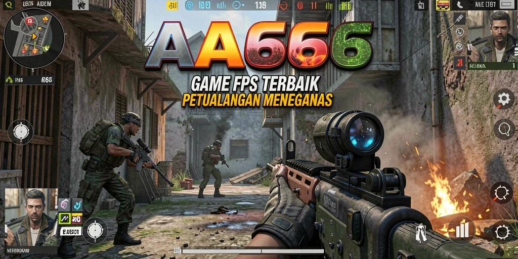 Gameplay AA666 yang mendebarkan dengan aksi tembak-menembak intens.