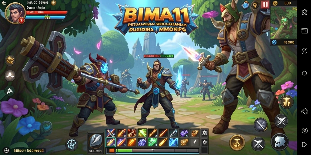 Tampilan gameplay <strong>BIMA11</strong> yang memukau dalam dunia fantasi.