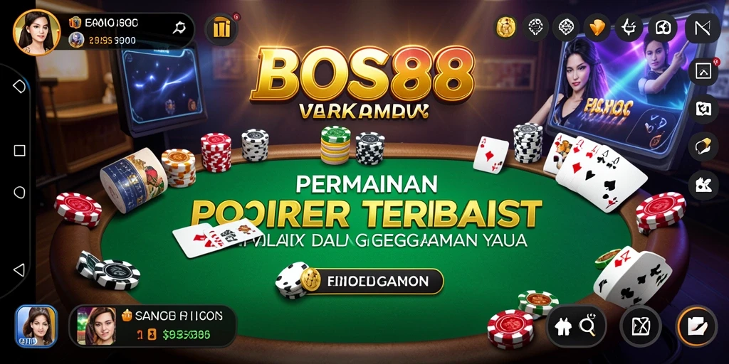 Tampilan gameplay poker yang seru dan mendebarkan di BOS88.