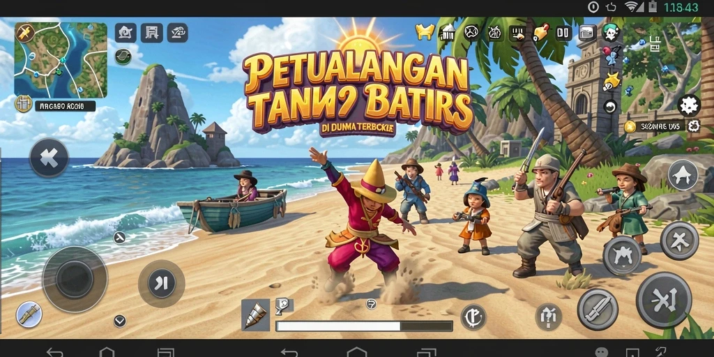Screenshot D73 yang menampilkan momen epik dalam penjelajahan dunia.