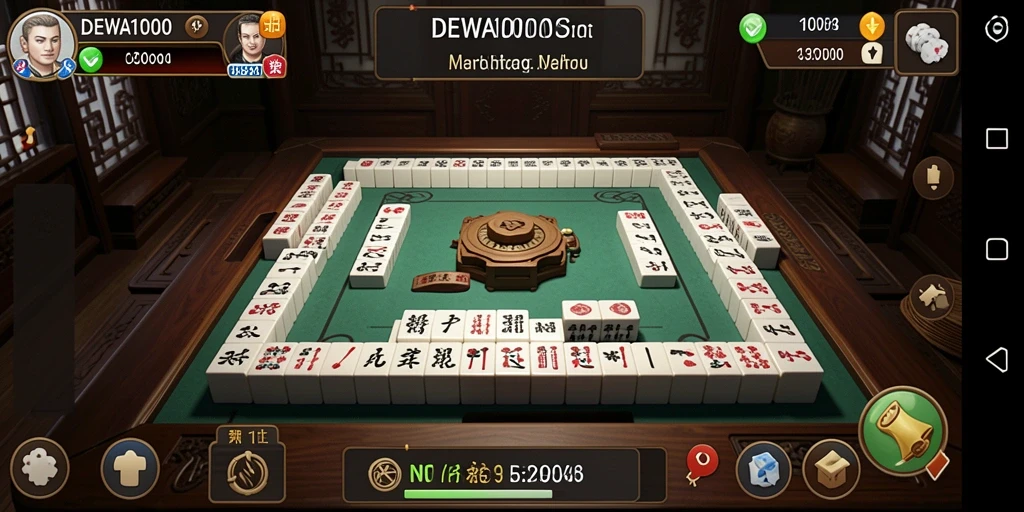 Tampilan gameplay DEWA1000 dengan ubin Mahjong yang menarik.