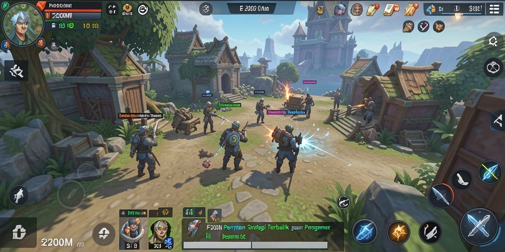 Screenshot F200M menampilkan gameplay strategi yang mendalam dan menarik.