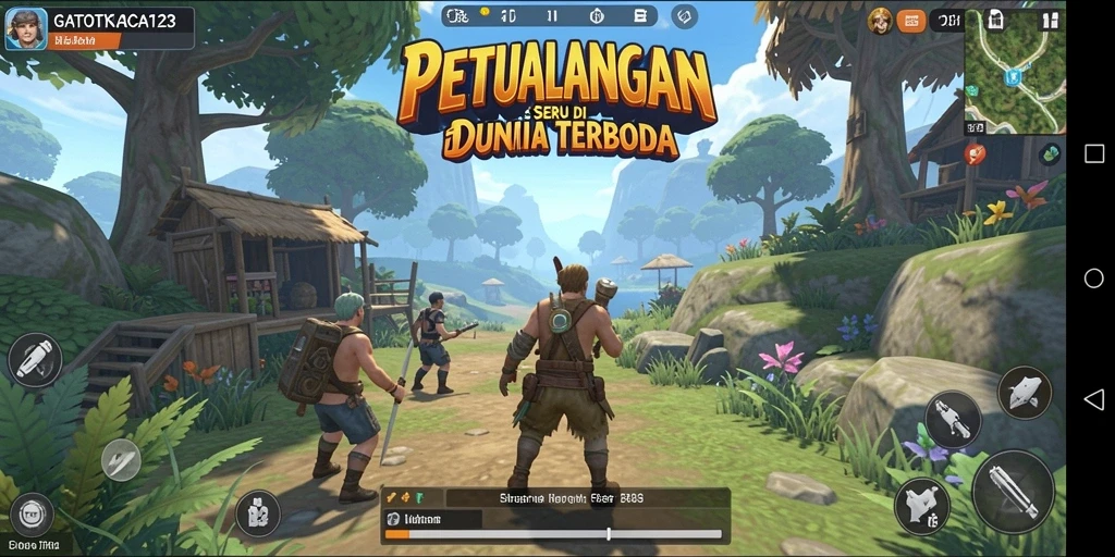 Gameplay GATOTKACA123 yang menakjubkan di dunia terbuka.