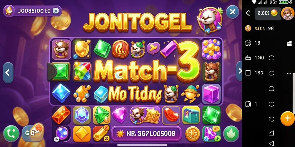 Tangkapan layar dari gameplay seru JONITOGEL Match-3.