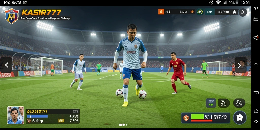 Tangkapan layar dari gameplay KASIR777 yang mengasyikkan dengan aksi sepak bola yang mendebarkan.