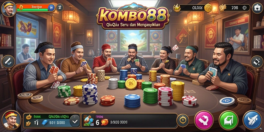 Tampilkan gameplay menegangkan dari game QiuQiu KOMBO88.