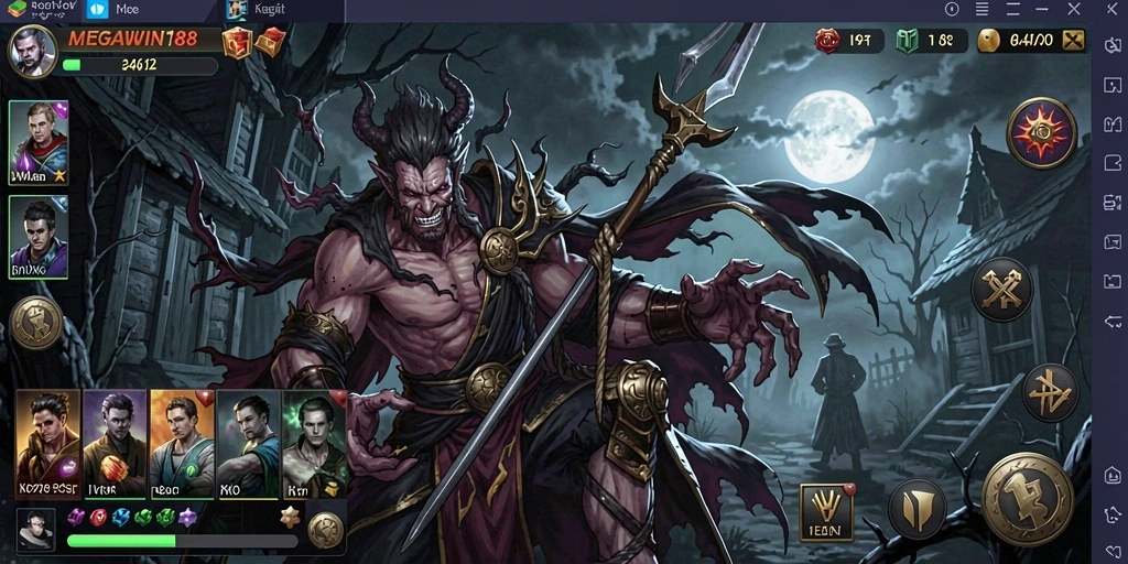 Tampilan gameplay horor yang mencekam di MEGAWIN188.