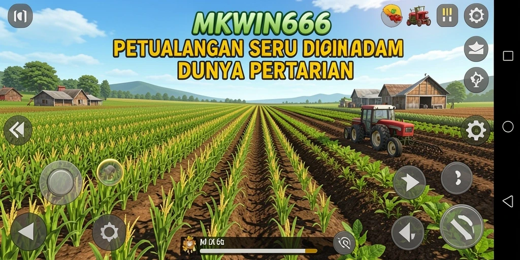 Tangkapan layar gameplay <strong>MKWIN666</strong> menunjukkan kegiatan bertani yang seru dan interaktif.