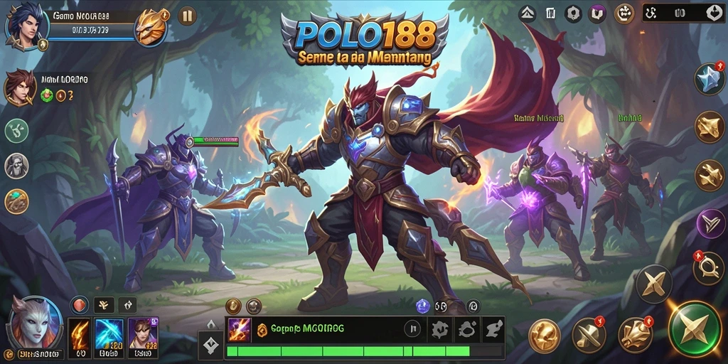 Tangkapan layar menampilkan karakter dalam pertempuran seru di dunia <strong>POLO188</strong>.