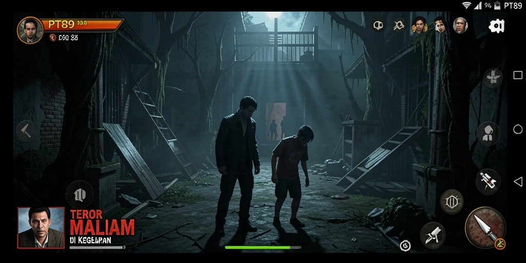 Screenshot gameplay PT89 yang menakutkan dan mendebarkan.