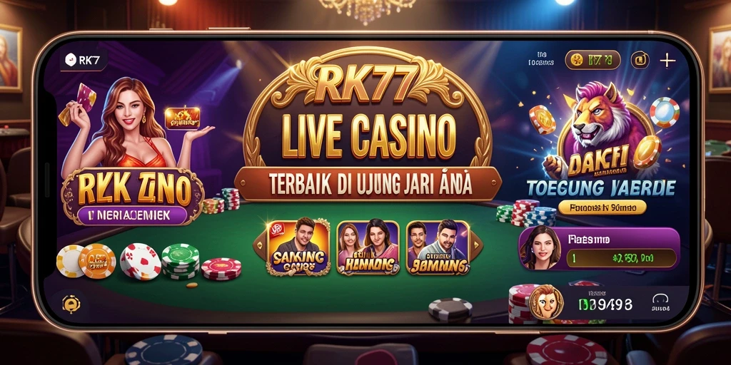 Tangkapan layar gameplay RK77 menampilkan dealer langsung dan interaksi pemain.