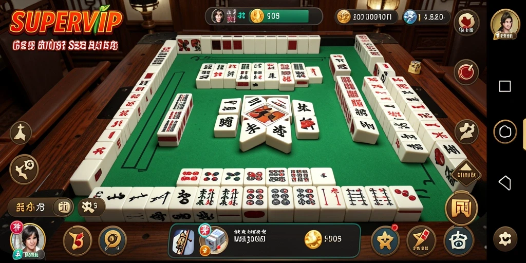 Tampilan gameplay SUPERVIP yang menampilkan permahan Mahjong seru.
