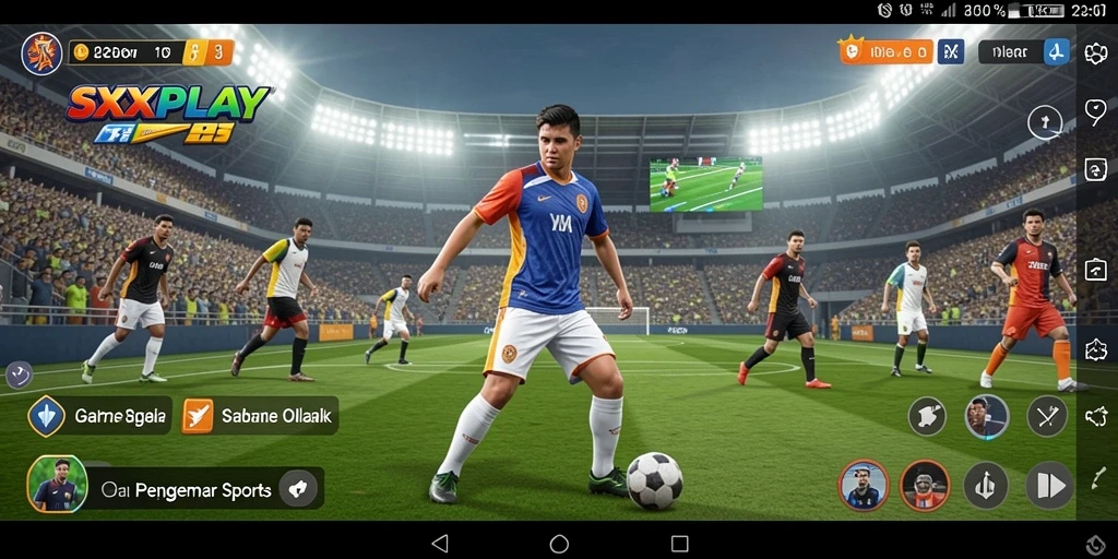 Screenshot menunjukkan aksi seru dalam game olahraga SXXPLAY.
