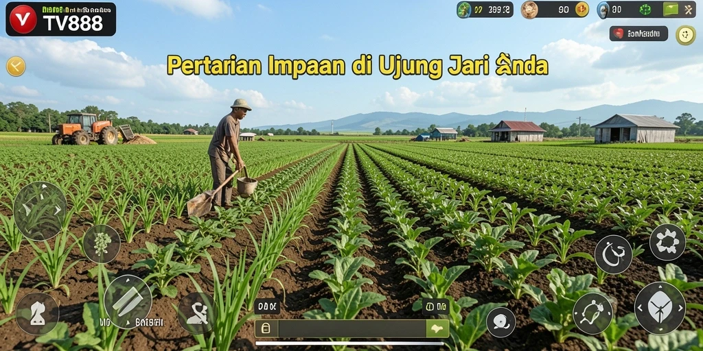 Screenshot gameplay TV888 menampilkan keindahan pertanian yang menawan.